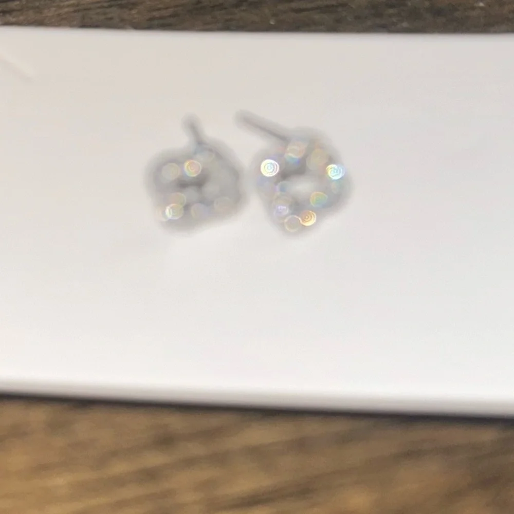 Petite 925 sterling silver clover stud earrings screw back